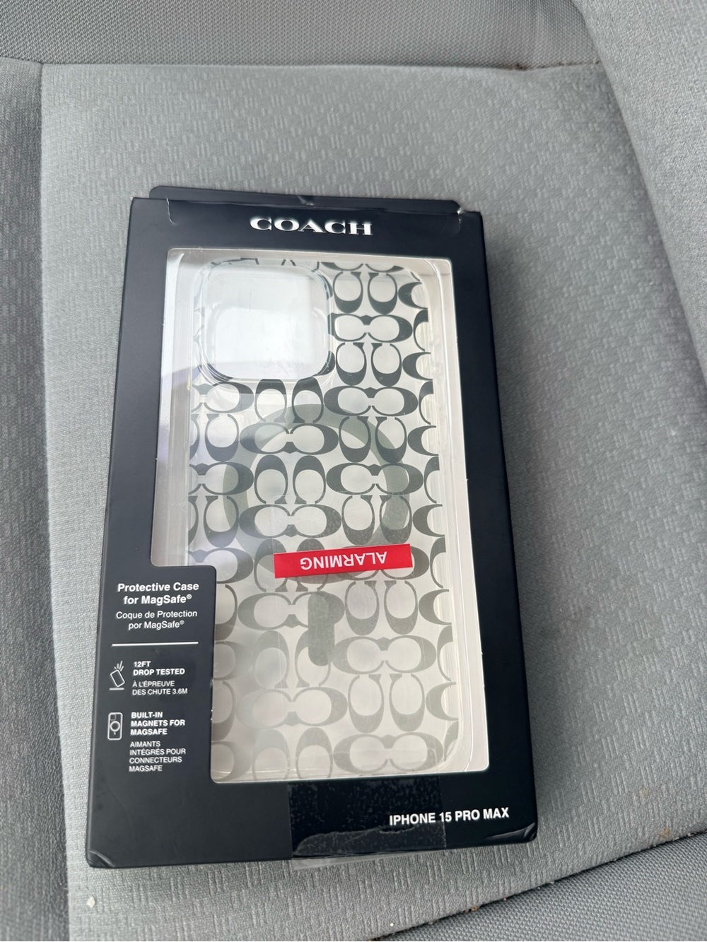 Coach Signature Clear iPhone 15 Pro Max Case - Gray Logo